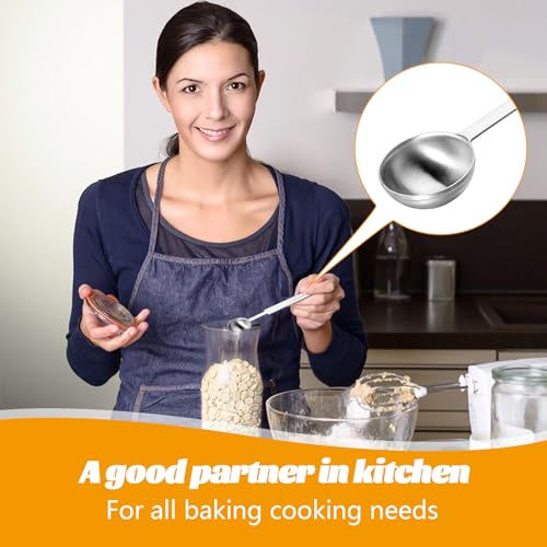 2Pcs Teaspoon Tablespoon Measuring Spoons 5ml Stainless Steel Metal Measuring Spoons Table Spoon Teaspoon Measure Scoop Kitchen Gadgets for Cooking Baking - Image 2