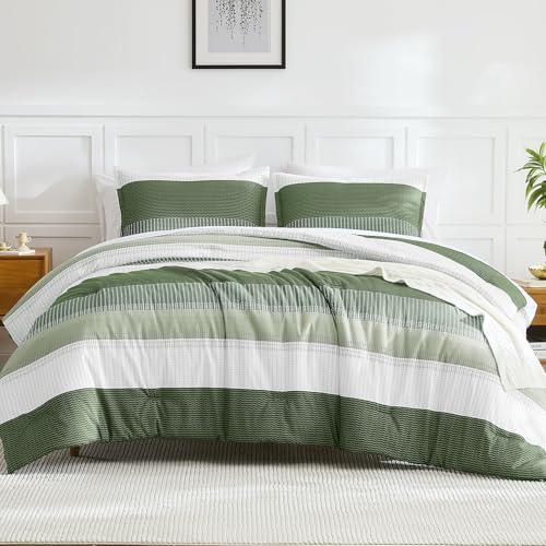 Litanika Olive Green Comforter Set Queen - 3 Pieces Lightweight