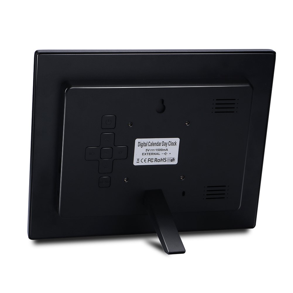SENXINGYAN Reloj Digital de 8 Pulgadas con Calendario, con Fecha y Hora, Reloj no abreviado automático, 8 lenguas HD, Pantalla para Alzheimer a Personas Mayores y niños
