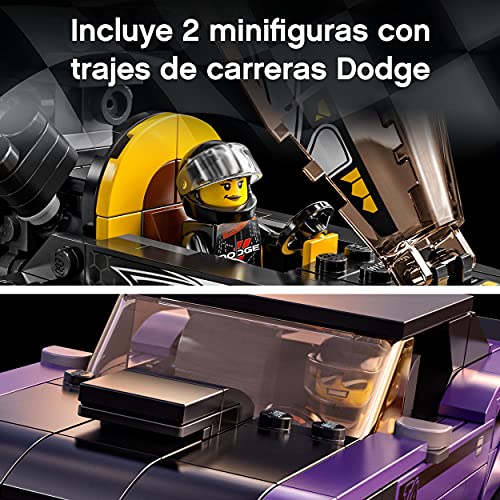 LEGO 76904 Speed Champions Drágster Mopar Dodge//SRT Top Fuel y Dodge Challenger T/A de 1970, Coches Deportivos de Juguete
