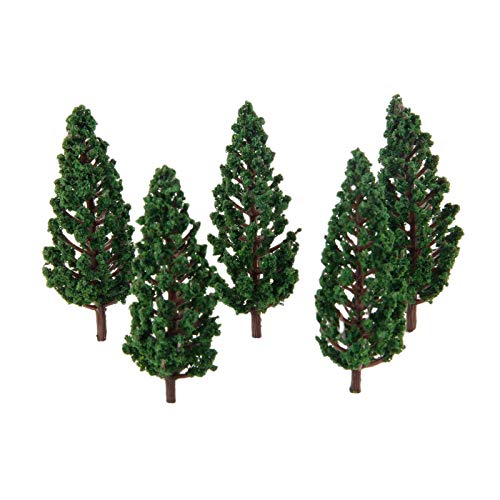 Yetaha 50Pièces Modèle Arbres, Arbre Miniature Modèle, Arbre de Diorama, Modèle Train Arbres Paysage pour DIY de Paysage d'architecture OO Ho, 80 mm Cover