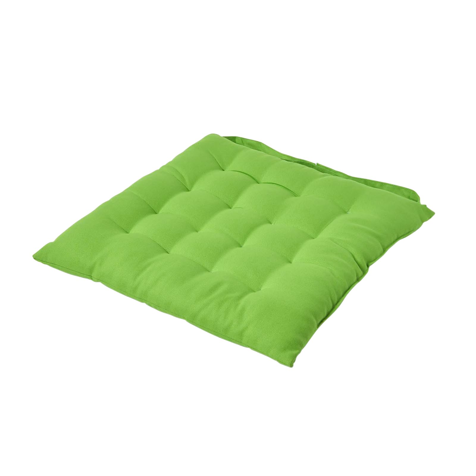 Homescapes Green - Seat Pad - Lime - 40 X 40 Cm - Indoor - Garden - Dining - Chair Cushion With A Button Tie Handle To Fix To Chair - 100% Cotton - Well Filled - Easy Care - Washable At Home
