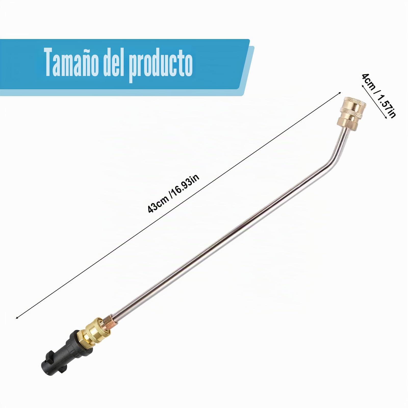 Varita de extensión para lavadora a presión, lanza de pulverización en ángulo de 90 grados/30 grados para Karcher K2 K3 K4 K5 K6 K7, con 5 boquillas de pulverización (30 grados)
