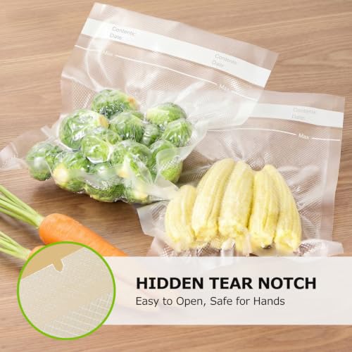 Image of Bonsenkitchen Precut Vacuum Bags 120 Quart 8 inch x 12 inch | BPA Free, Textured Food Sealer Bag, Thick Embossed, Sous Vide Cooking Bags for Storage