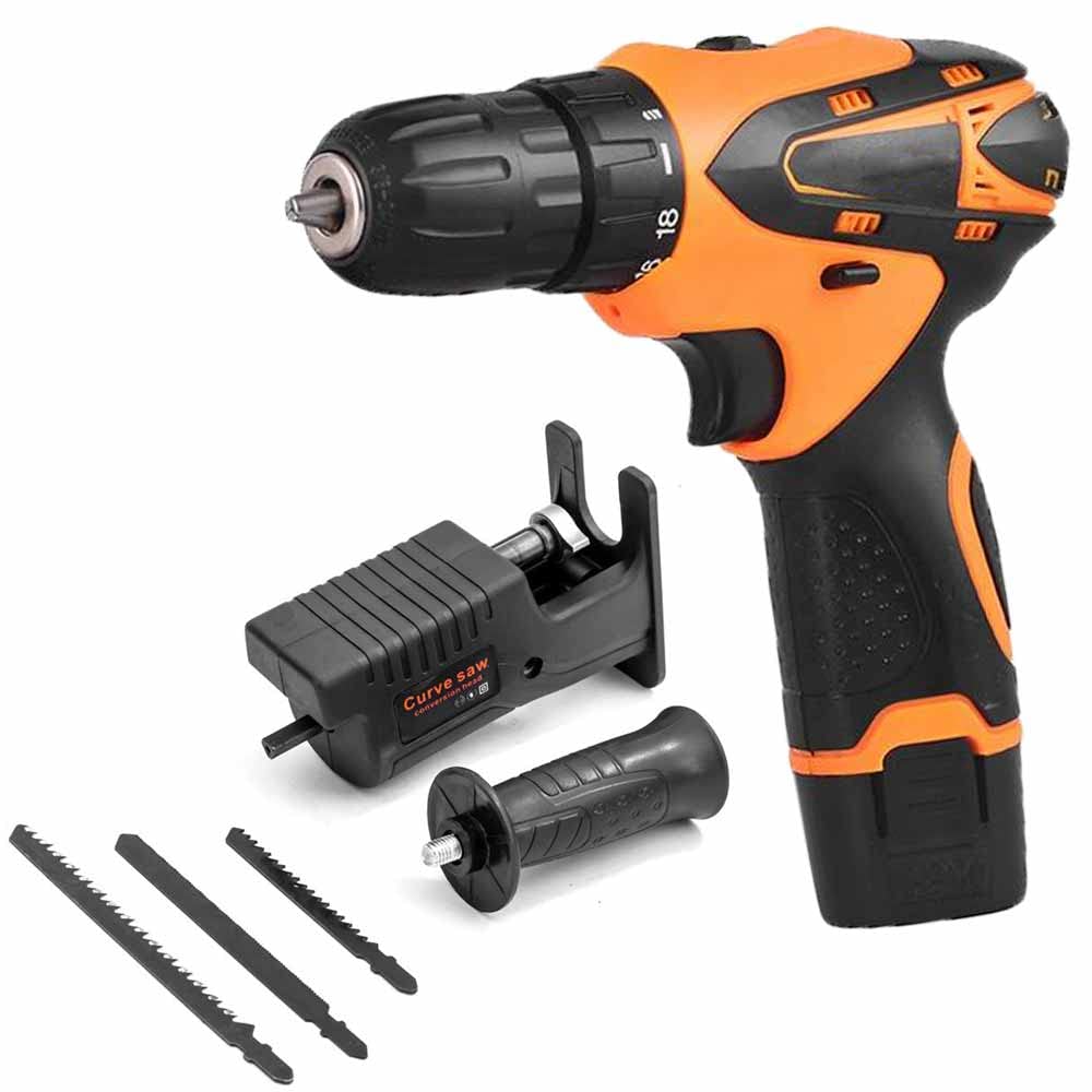 12V Cordless Mini Lithium-Ion Battery Electric Screwdriver drill power drills With Jig saw wood cutter Reciprocating Saw Adapter (Type : cordless drill, 12V) (B0C4YCQ7PP) Amazon Price History, Amazon Price Tracker