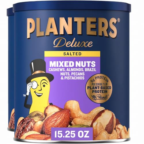 PLANTERS Deluxe Mixed Nuts - Roasted Cashews, Almonds, Brazil Nut...
