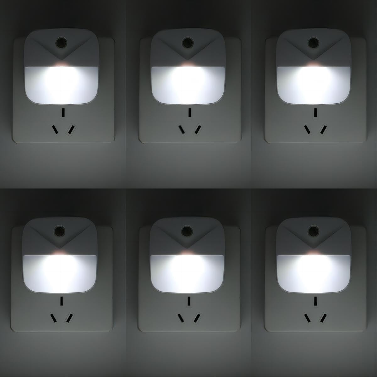 KINUR 6 Pack LED Night Light Plug into Wall Daylight White Color Dusk to Dawn Sensor Automatic on