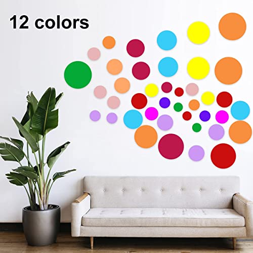264 Pieces Polka Dot Wall Decals Circles Decals For Wall Vinyl Dots Stickers Set For Room Kids Bedroom Nursery Playroom Classroom Decor Graphic Decals Stickers 7 Different Size（12 Colors） #TOP5