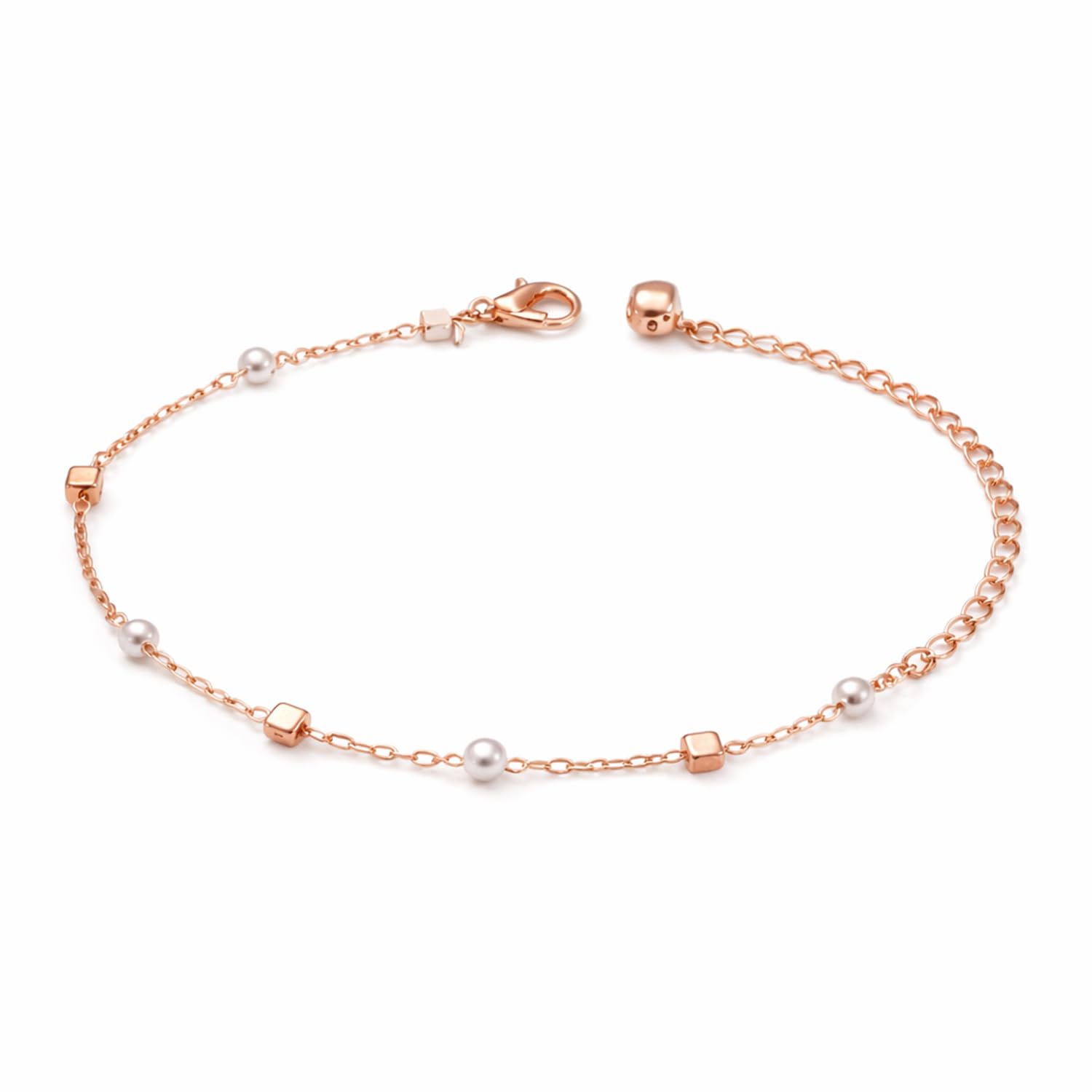 vama FASHIONS Adjustable 18K Plated Anti Tarnish Stainless Steel Bracelet Star White Pearl Chain Wrist Hand Band Nazar Bracelets For Women & Girls-picture-3