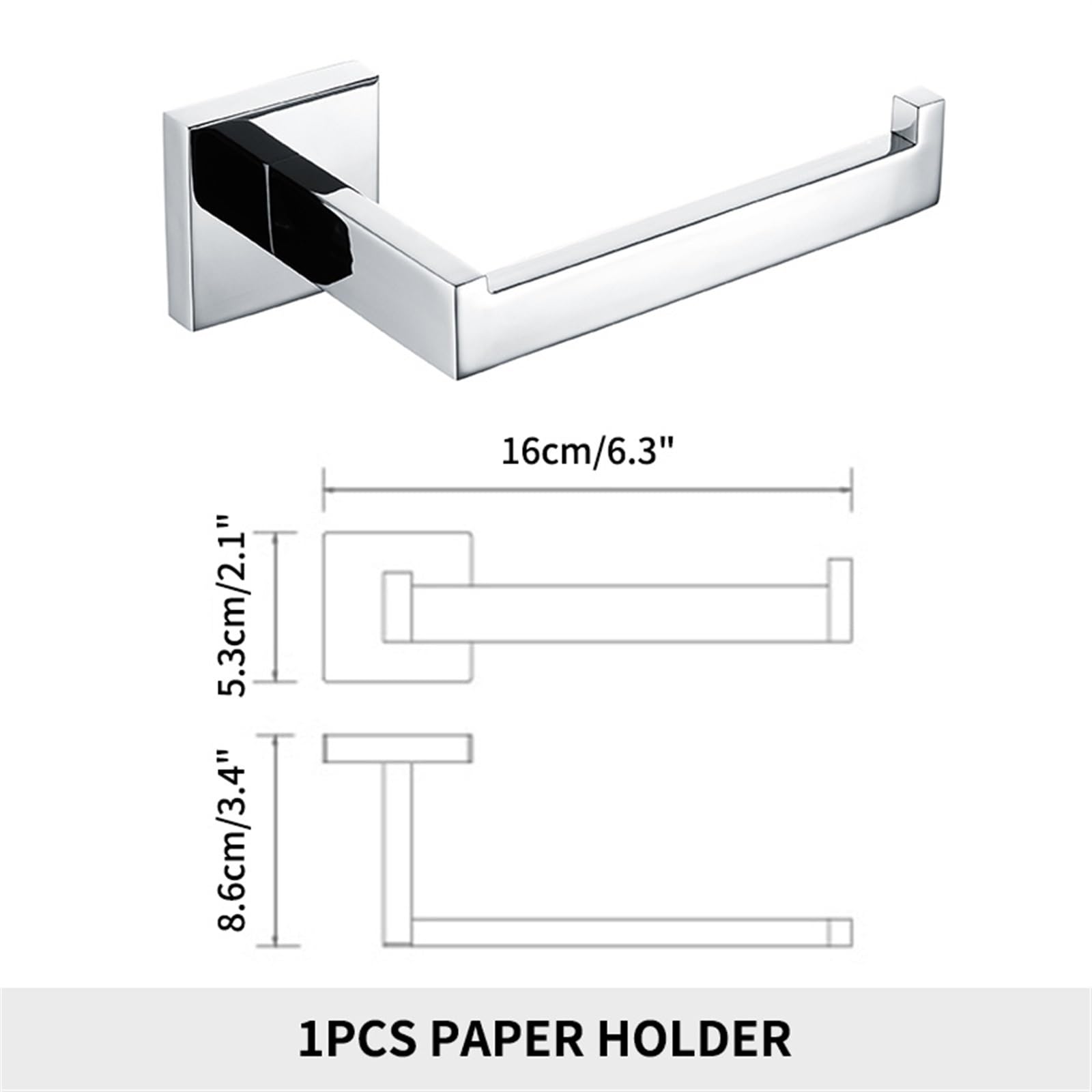 Stały uchwyt na papier toaletowy, Stainless Steel Wall Mounted Toilet Paper Holder for Bathroom and Kitchen(1 Pcs)