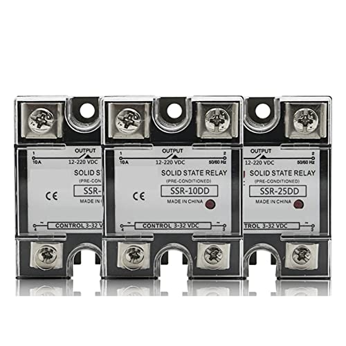 SSR Relais à Semi-conducteurs Monophasé Commutation Silencieuse DC 3-32V à 12-220V