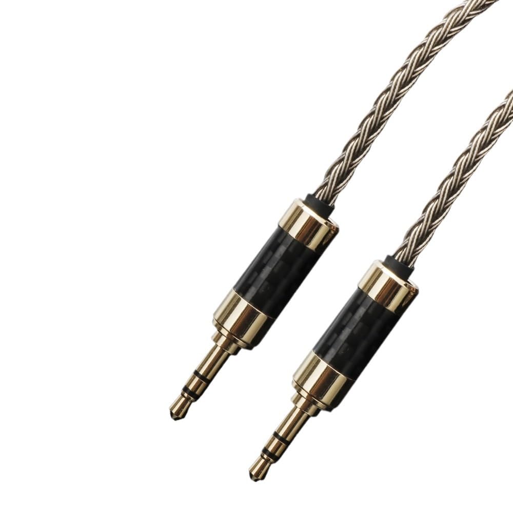 Câble adaptateur auxiliaire HiFi 7N OCC plaqué argent 3,5 mm vers 3,5 mm pour casque audio (1,5 m)