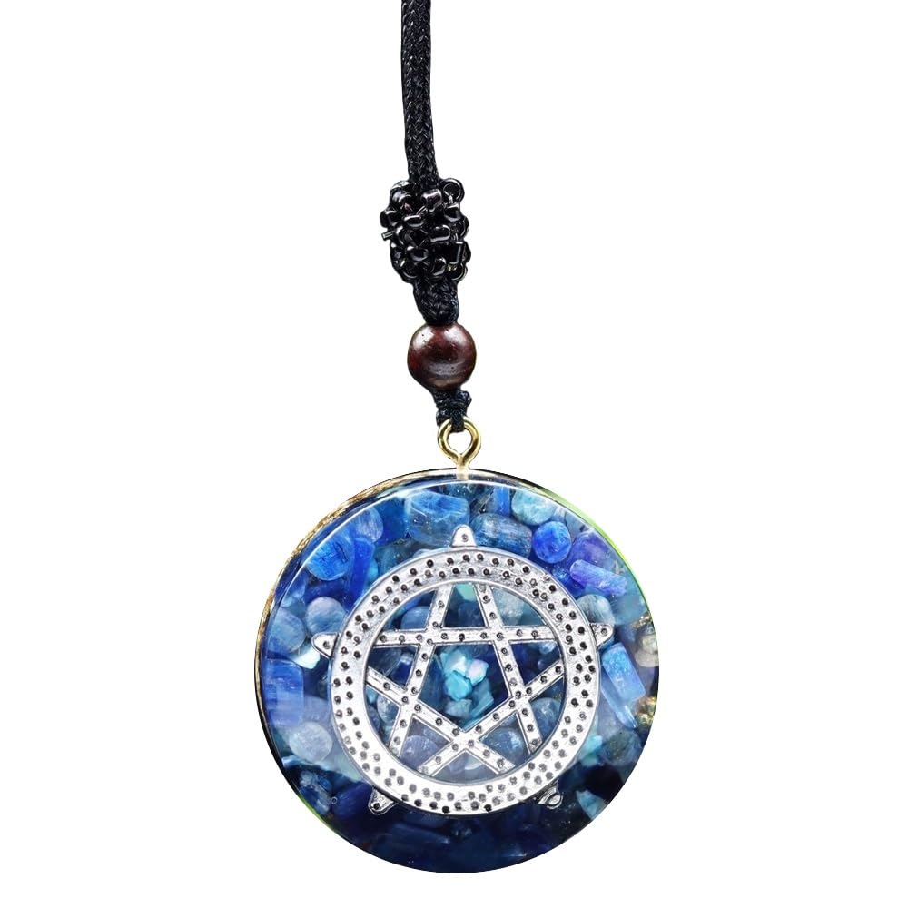 Orgone Lapis Lazuli Metatron Cube Merkaba hanger ketting, helende kristallen bescherming amulet talisman yoga ketting (ketting verstelbaar, blauw