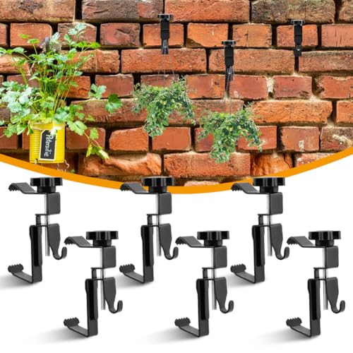 Image of Kakalote 6 Pack Brick Hangers, 1.77-2.95in Adjustable Brick Hanger Clamp No Drilling & Wrench, Heavy Duty Stainless Steel Brick Hooks Brick Clips for Hanging Outdoors Pictures