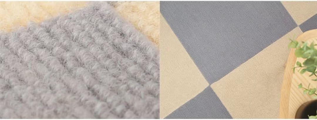 Self Adhesive Carpet Tile 11.8"x11.8" Pack of 10 Tiles, 4mm Thick Square Carpet Floor Tiles Peel and Stick for Home Office Hotel (Beige)