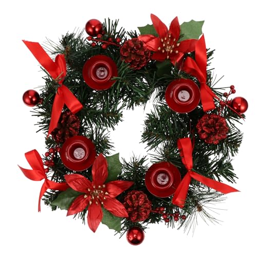 Zerodeko Weihnachtskranz Kerzenhalter aus Retro Stil Eleganter...
