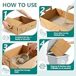 6-Pack Large Disposable Cat Litter Box, Recyclable Cardboard, Waterproof & Leak-Resistant, Portable for Travel, Temporary and Home Use - Image 7