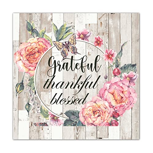 Panneau mural en bois déco rustique pour chambre et garde-manger floral