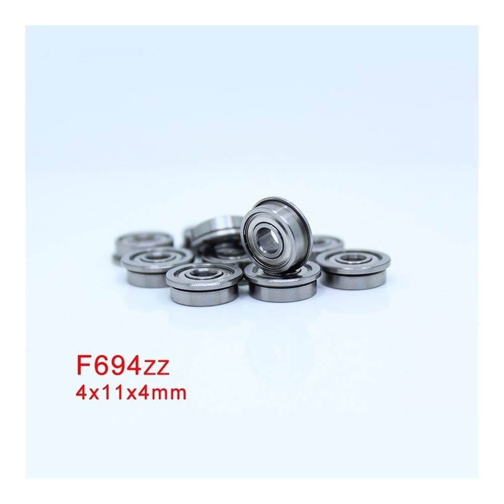SUOFEILAIMU F694ZZ Flange Bearing 4x11x4 mm Deep Groove Ball Bearing ABEC-1 Flanged F694 Z ZZ Ball Bearings F619/4ZZ Precision Bearing 10PCS