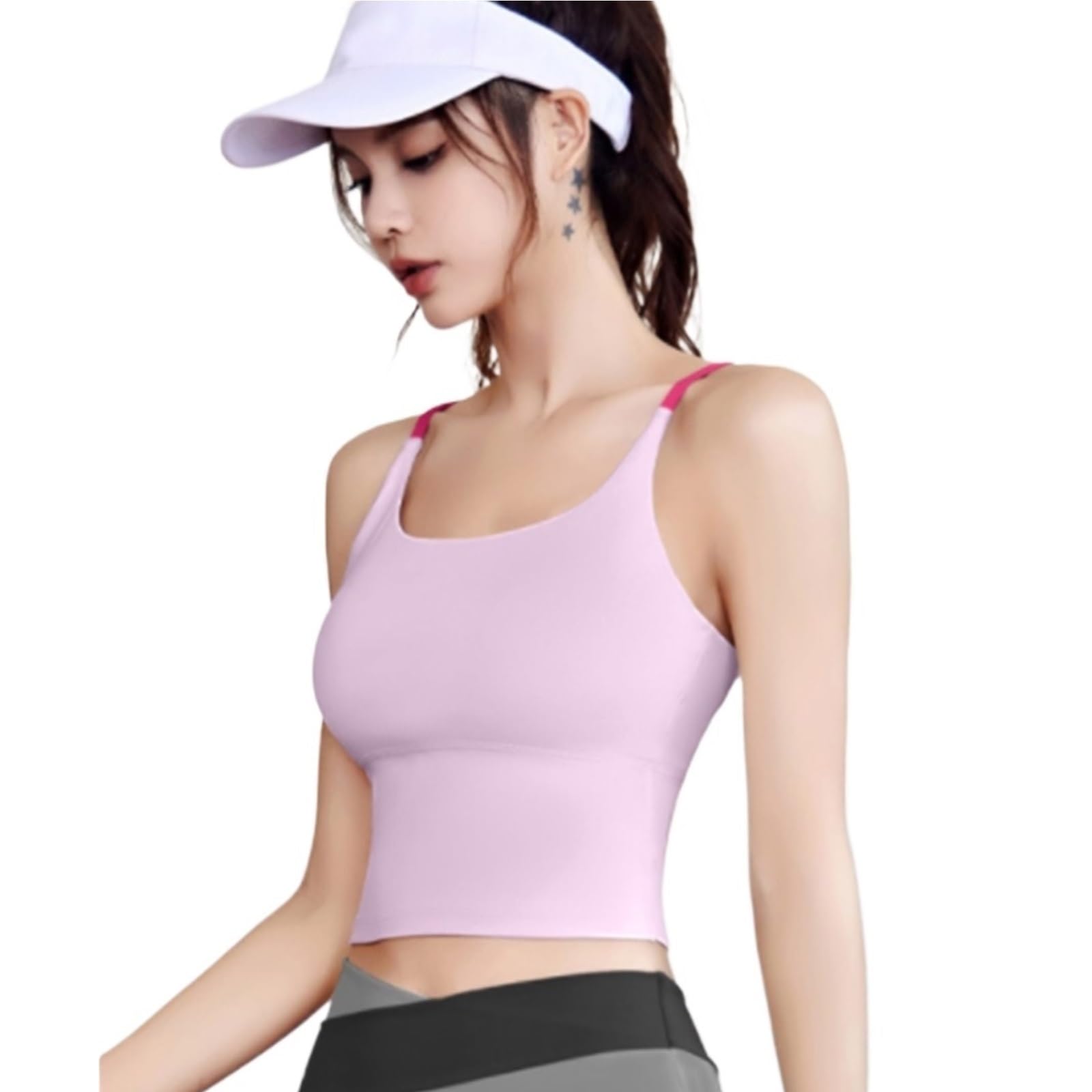 Biustonosz Sportowy Fitness Damski Stanik Sportowy Z Elastycznymi Ramiączkami Typu Spaghetti, Długi, Odpowiedni Do Biustonoszy Fitness I Jogi Stanik Sportowy Damski