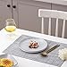 LEXMORE Placemats Set of 6 Vinyl/Plastic Woven Place Mats for Kitchen Table Indoor/Outdoor Washable Placemat Wipeable Dining Table Mats(Gray)