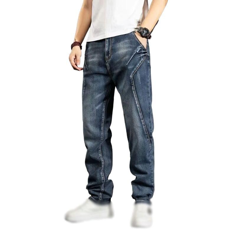 Summer Thin Denim Jeans Casual Pants Men's for Men Blue 30
