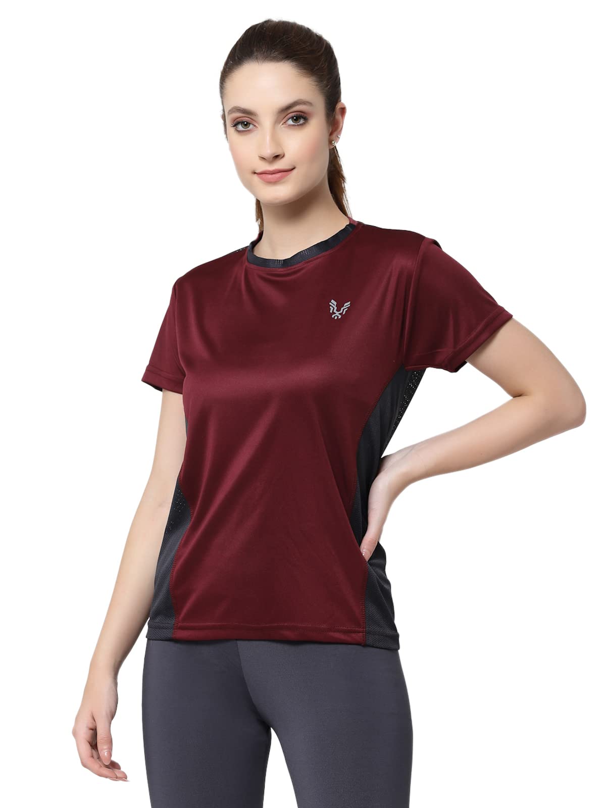 uzarus Womens Mesh Net Back Yoga Jogging Running Top Sports Gym T-Shirt-picture-21