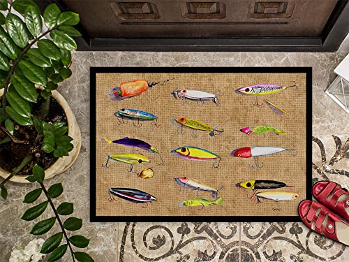 Leurres de pêche tapis imprimé multicolore pour entrée maison et extérieur