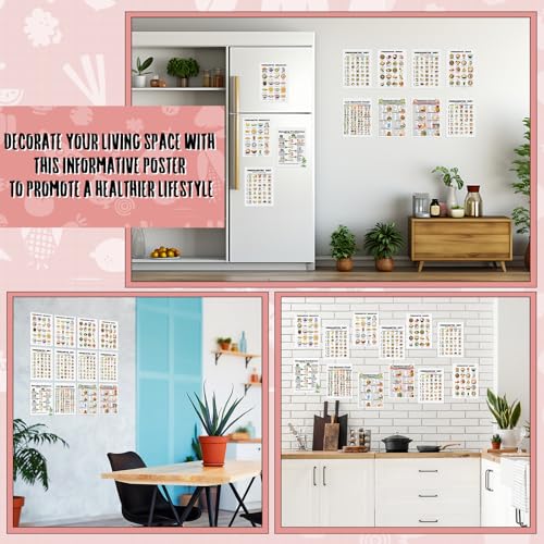 Image of Sinload 12 Pcs Pre Diabetic Food List Poster Prediabetes Meal Plan Low Sugar Glycemic Index List for Type 2 Diabetes