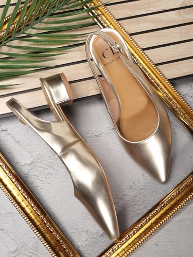 Image of Carlton London Women's Textured Pointed Toe Block Heel Pumps