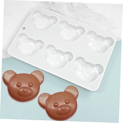 Miniatura 5 de Molde de silicona de cabeza de oso, moldes de fondant, molde antiadherente para hornear, molde para hornear para chocolate, patrón de animales,