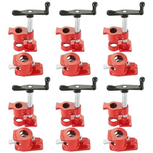 Acymner 6 Pack 1/2" Wood Gluing Pipe Clamp Set, Pipe Clamps for Woodworking by Acymner - Used condition - US$28.44
