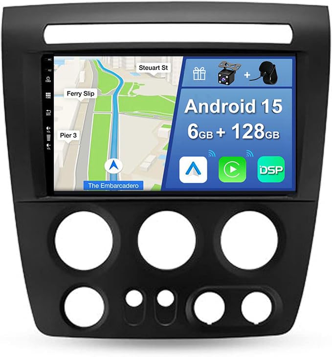 Autoradio Android 15 Hummer H3 2005-2010 avec écran tactile 9 pouces