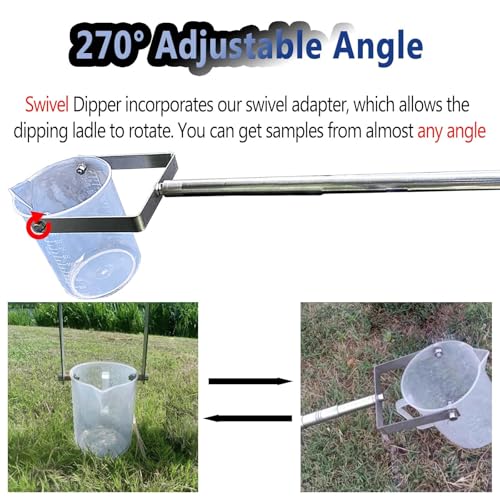 Campionatore telescopico per acqua con becher graduato, palo di campionamento extra lungo per pesca e rimozione detriti, ideale per impianti di produzione