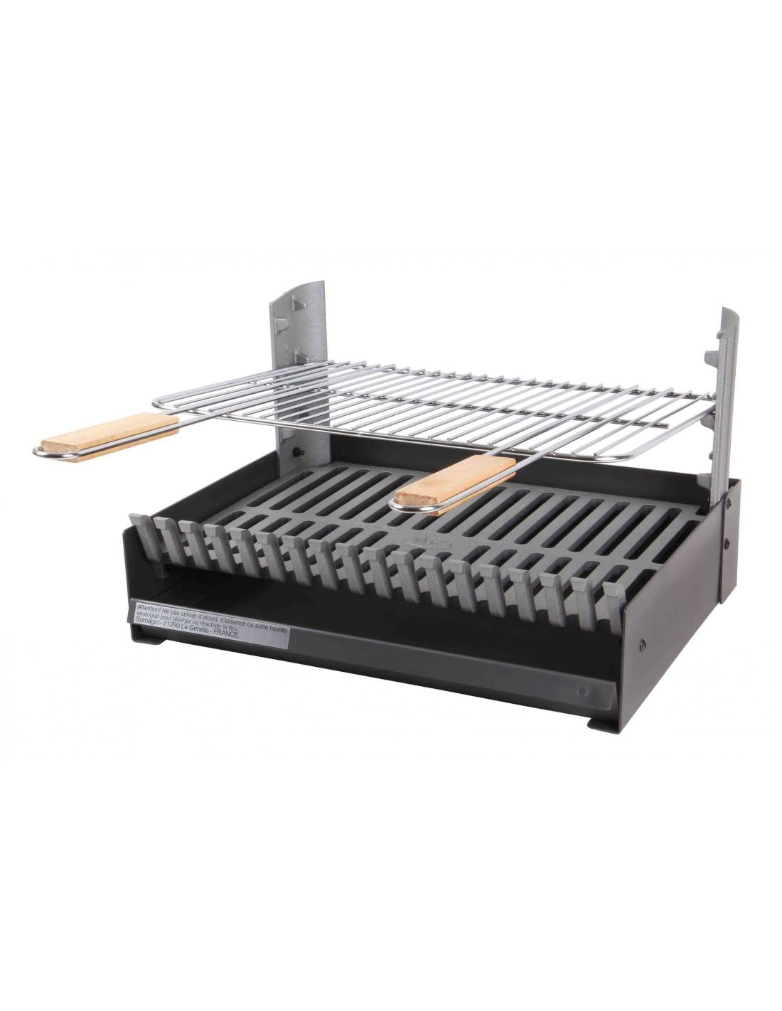 GRILLOIR FONTE 48.5x34cm GRILLE CHROMEE 45X34 + CENDRIER