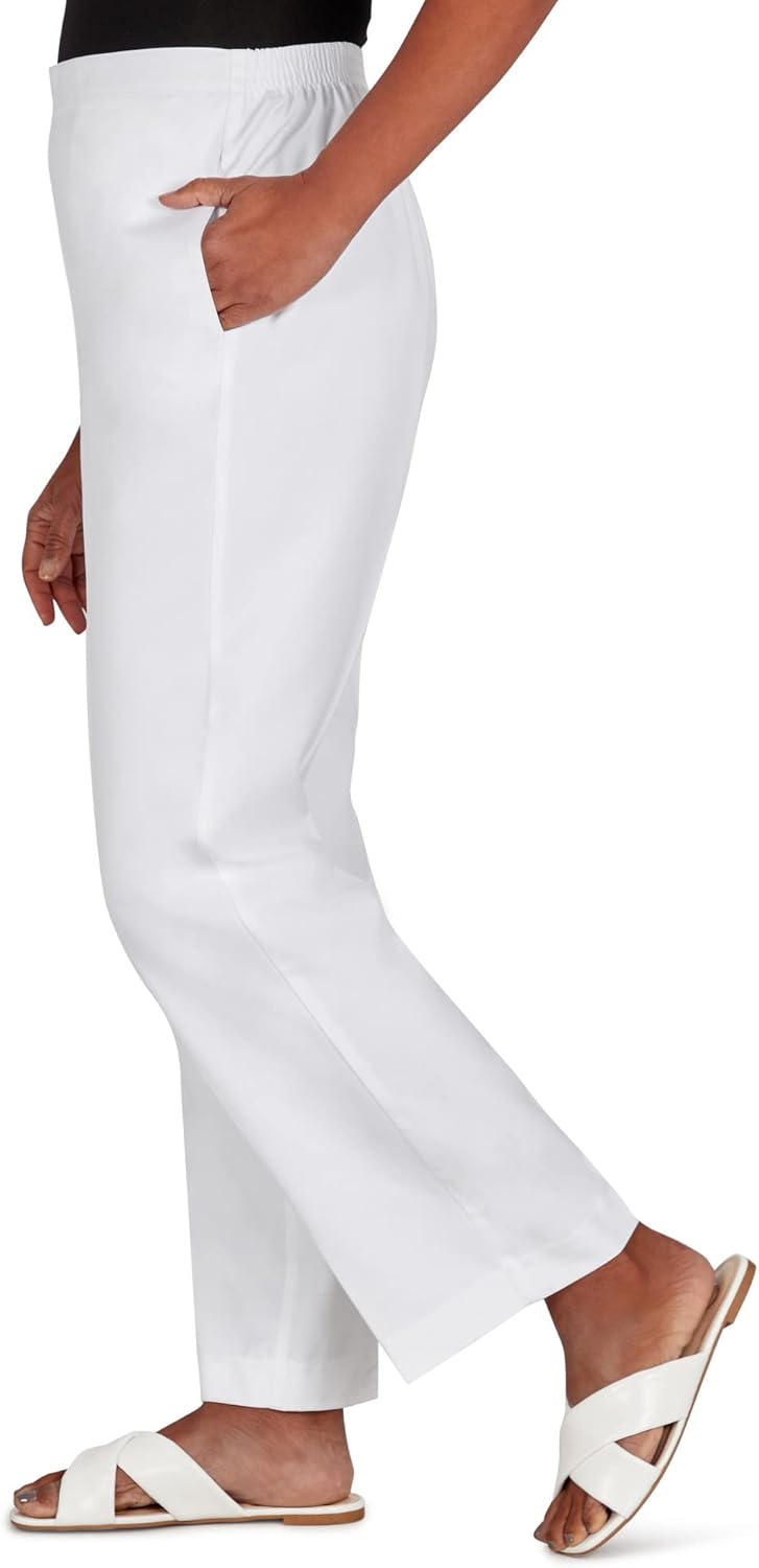 Alfred Dunner Women's Microfiber Twill Regular Fit Short Length Pant