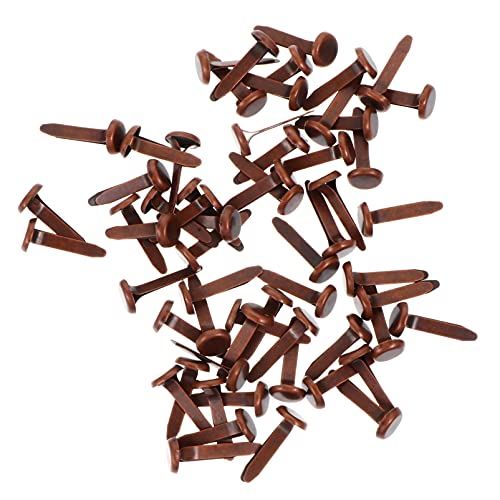 LIFKOME 200Pcs Two Legged Mini Claw Brads Iron Nails for Crafts Smooth Edges for Projects and Creative Decorations