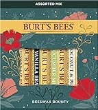Burt’s Bees Holiday Gift, 4 Lip Balm Stocking Stuffer Products, Beeswax Bounty Assorted Set - Original Beeswax, Vanilla Bean, Cucumber Mint & Coconut Pear (Old Verison)