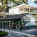 SUNLEI 12X20X8.48 FT Carport, Heavy Duty Carport Canopy with Galvanized Steel Roof and Frame, Metal Carport Upgraded Extra Large Garage for Pickup, Boat, Car and Tractors