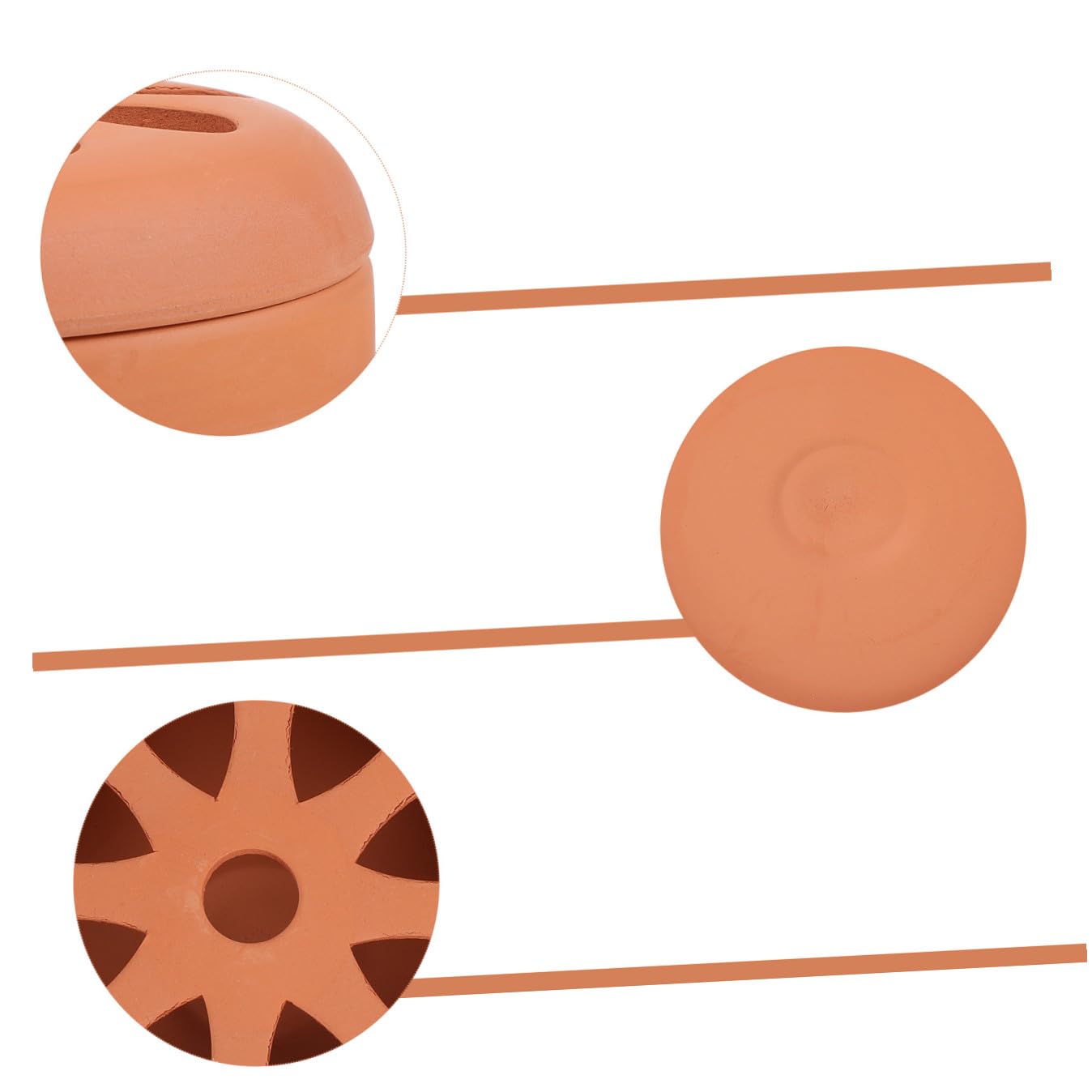 Bruciatore per Zampironi in Terracotta, Set 2 Pezzi Coperchio Forato
