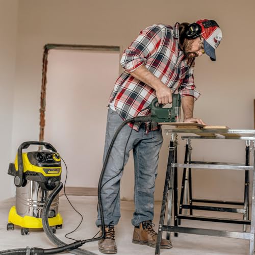 Karcher 1.628-361.0, WD 6 HP V-30/8/35/T Wet/Dry Vacuum Cleaner-30 L Stainless Steel Tank-1300W (Portable Socket and Blow Function), Standard