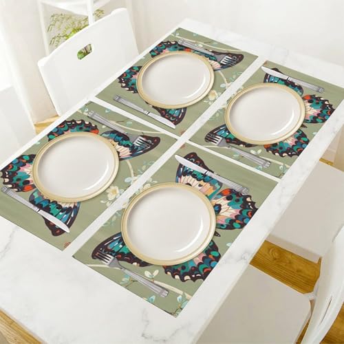 Sets de table en vinyle tissé PVC résistant à la chaleur durables