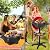 QPMR Electric Grill Outdoor/Indoor,Portable BBQ Grill with Nonstick Surface,200 Square Inches Indoor Electric Barburcue Grill with Adjustable Heat,Stand/Tabletop,for Patio/Yard/Home(Red)