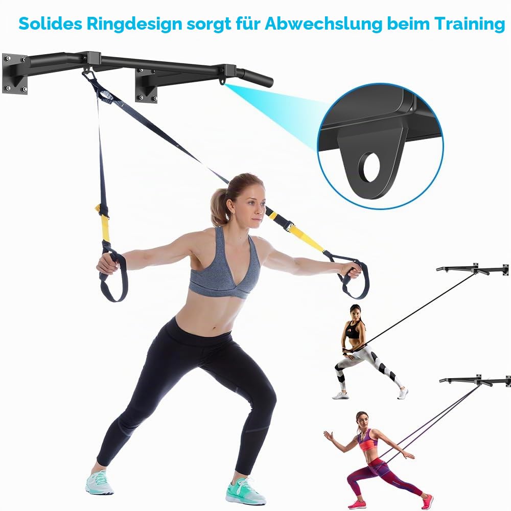 Klimmzugstange zur Wandmontage, Balkenhalterung, Balken und Sparren montierte Klimmzugstange für Zuhause, Fitnessstudio, mit Holzhalterung und Wandhalterungsschrauben