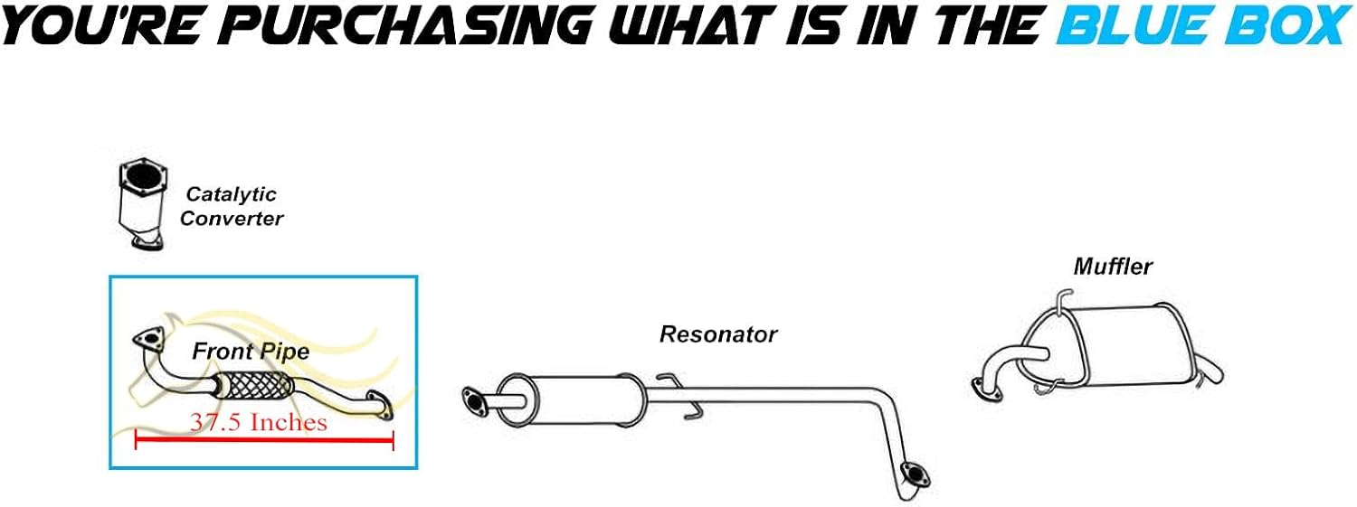 Exhaust Front Flex Pipe Compatible for 2004-2008 Chevy Aveo 1.6L | 2007-2008 Chevy Aveo5 1.6L | Stainless Steel | Northeastern Exhaust | Free Gaskets Included | Direct-Fit Replacement
