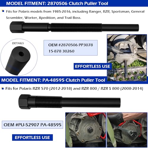 Image of 6PCS Clutch Puller Tool Kit For Polaris Models, Ranger, Sportsman, General, Scramblerm, RZR 1985-2024, OEM #2870506 PA-48595 2872085 2870903 PU-52422