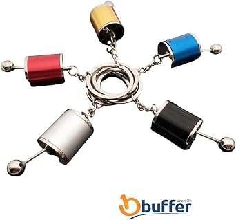 Buffer Motion Car Gear Keychain Six Speed Manual Gear Shifter Knob Metal Keychain