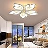 LED-Plafondlamp Met Afstandsbediening, Moderne APP Dimbare Kroonluchter Voor Inbouwmontage, Metalen Acryl Kroonluchter Voor Woonkamer Slaapkamer Keuken Eetkamer,Leaf,5 heads