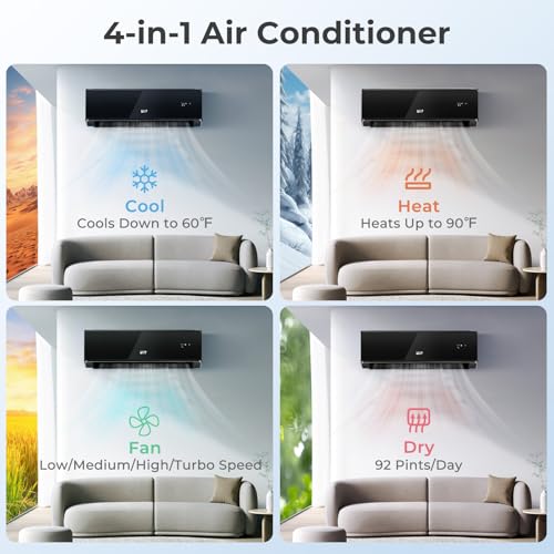 image for COSTWAY 24000 BTU Wifi Enabled Mini Split Air Conditioner & Heater, En