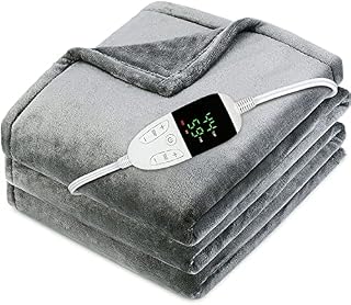 Moskado Large Heated Electric Blanket, Electric Throw with 4 Different Heat Settings, Ultra Soft Flannel Blanket, Warming Electric Overblanket for Sofa Bed Office, Machine Washable